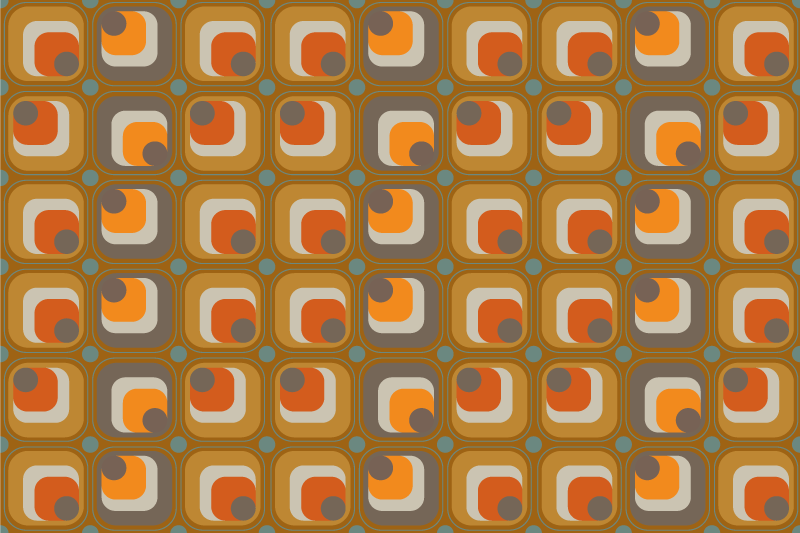 Vintage rug with 70s retro squares design - TenStickers