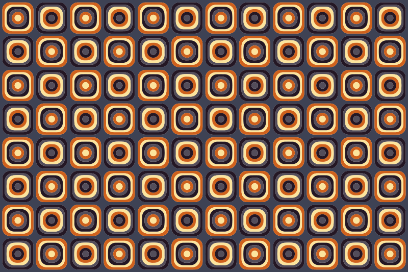 Vintage rug 70s circle squares design - TenStickers