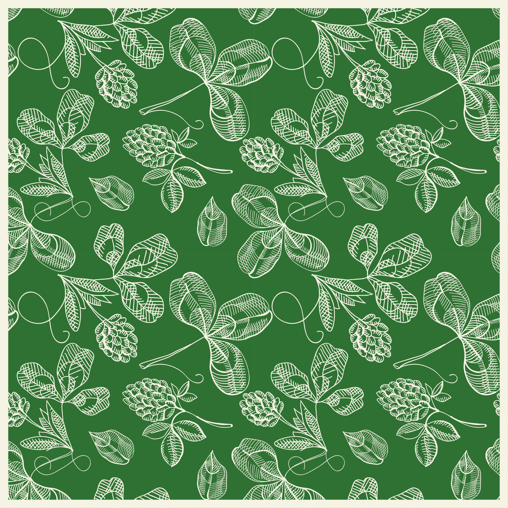 Vintage rug with green magnolia twig pattern - TenStickers