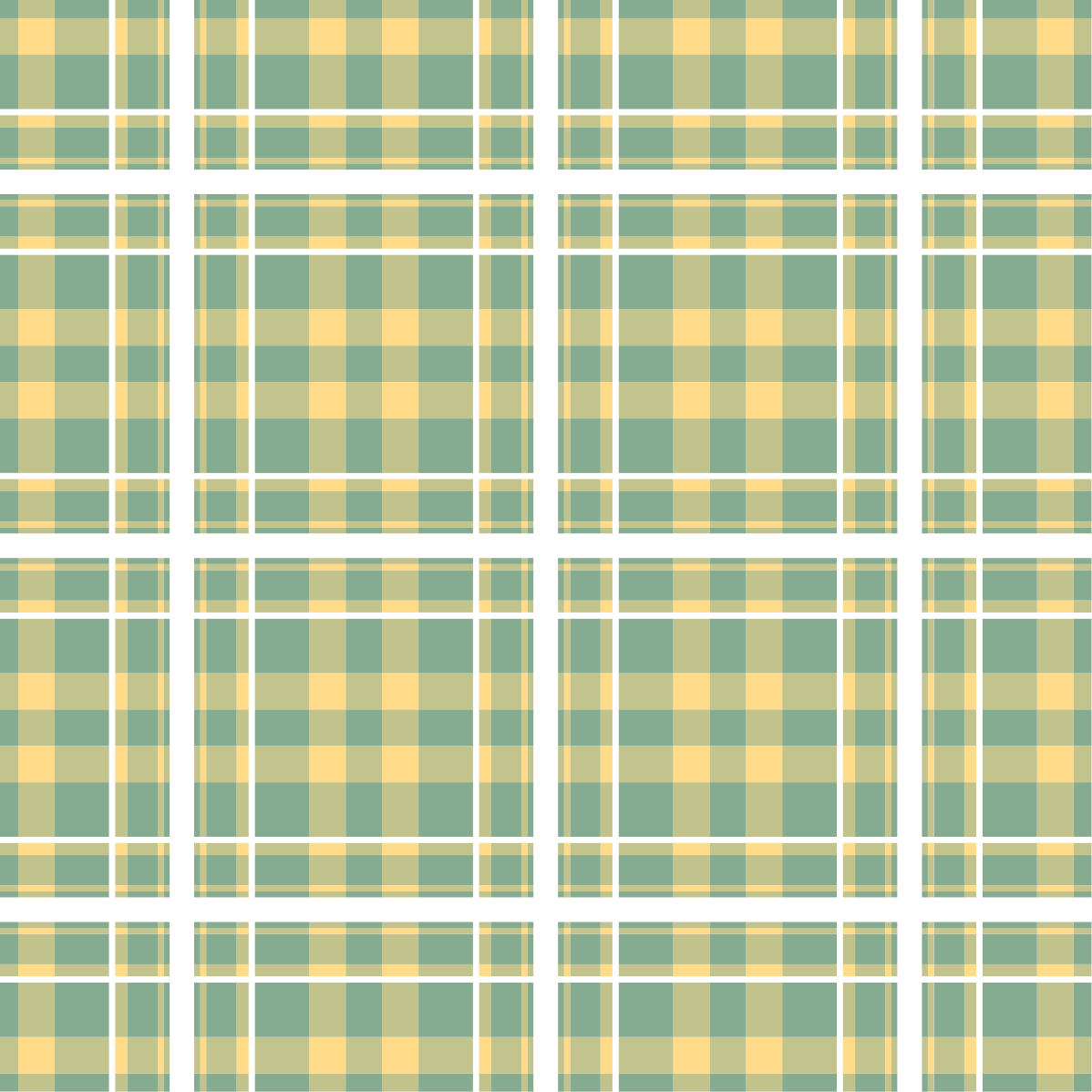 Vintage rug in yellow, green and white gingham pattern - TenStickers