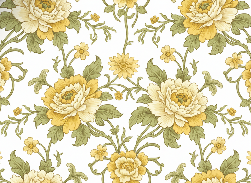 Vintage rug with yellow floral design - TenStickers