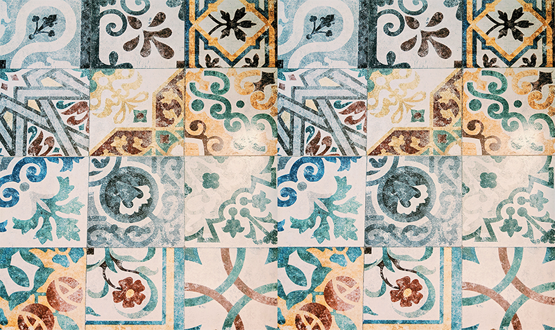 Vintage rug with retro mosaic design - TenStickers