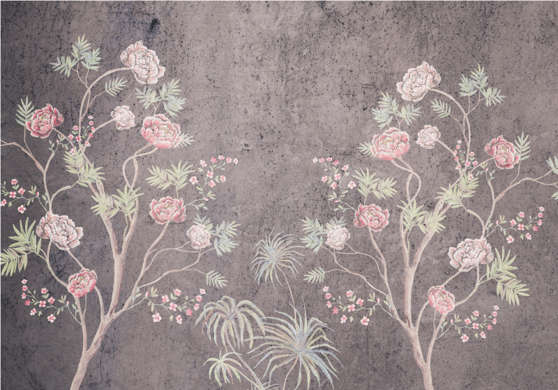 Vintage rug with vintage style rose tree design - TenStickers