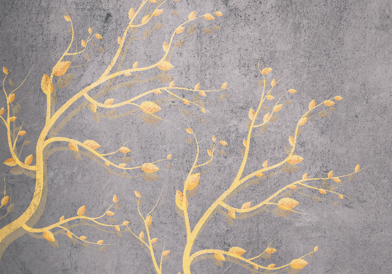 Vintage rug with golden tree design - TenStickers
