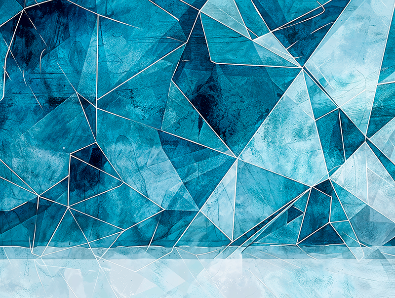 Fractured azure texture rug - TenStickers