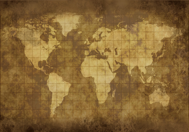 Map rug vintage world map mural for kids - TenStickers