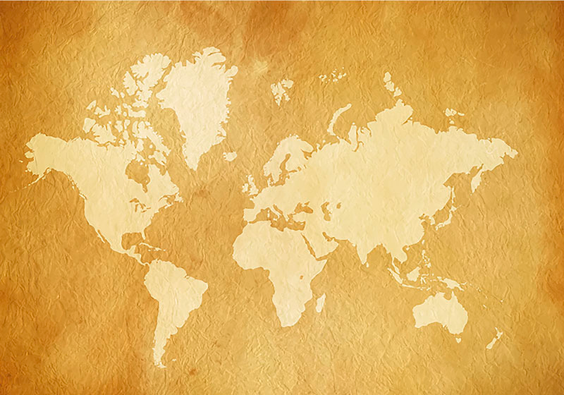Map rug vintage world map wall mural - TenStickers