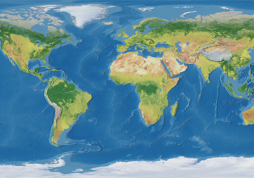 Map rug geographic realistic world map - TenStickers