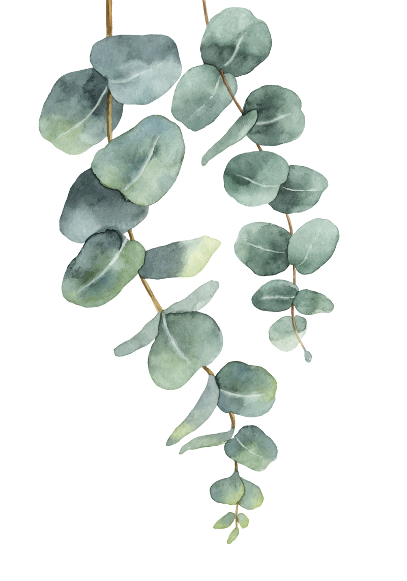 Floral rug with eucalyptus twigs design - TenStickers