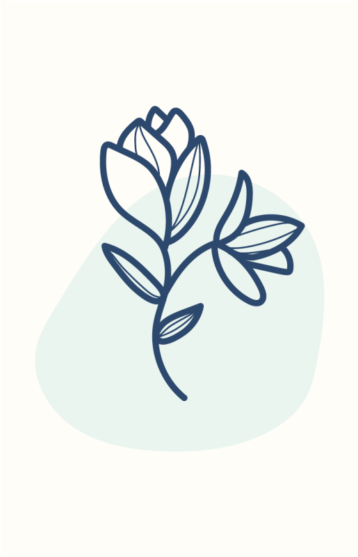 Floral rug botanical line drawing - TenStickers
