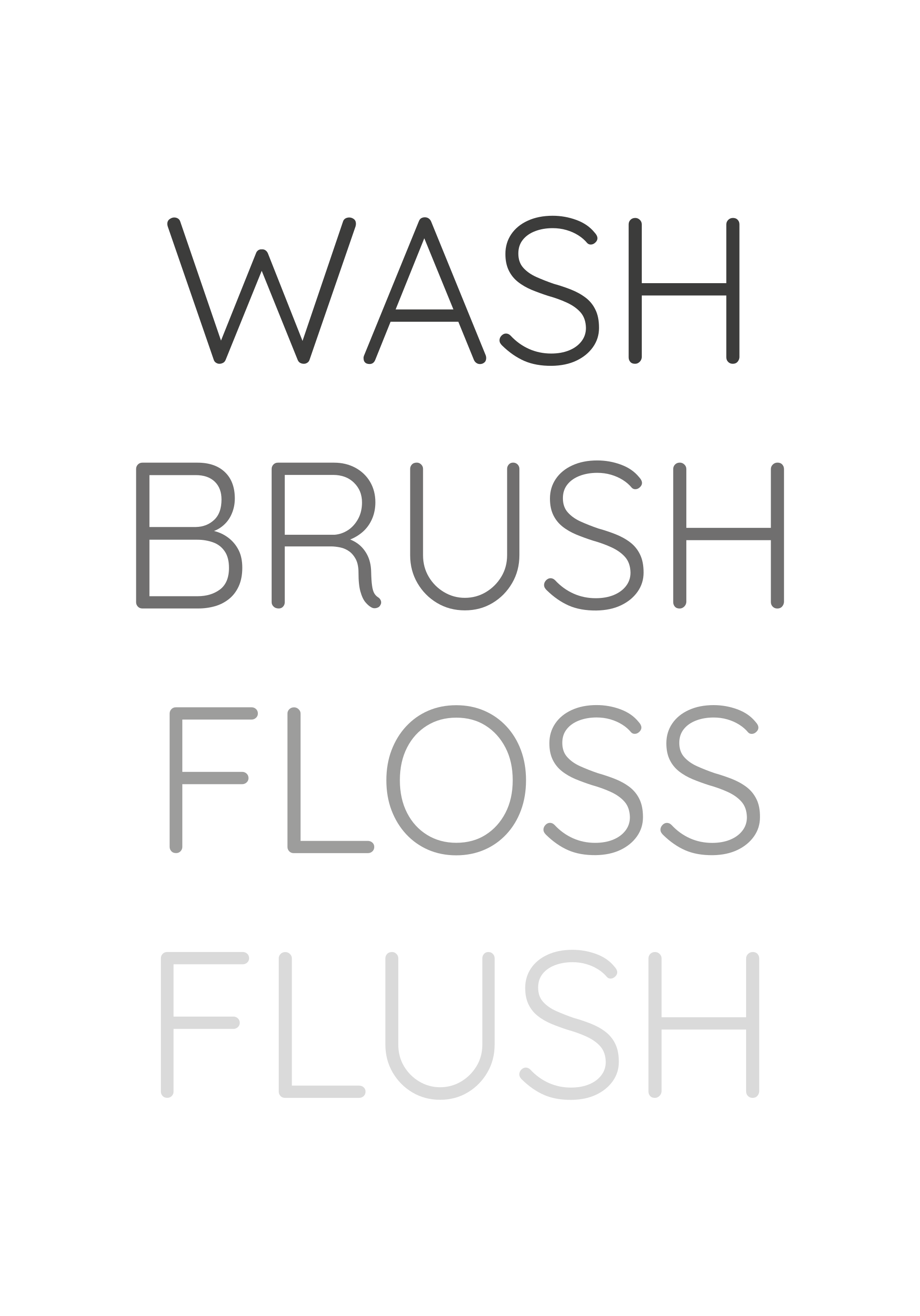 Quote rug wash brush floss flush - TenStickers