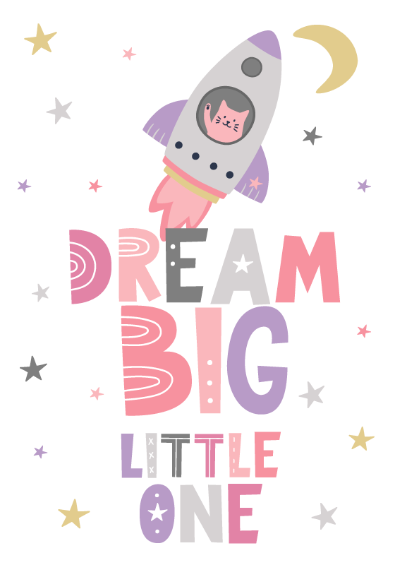 Dream big little one quote rug - TenStickers