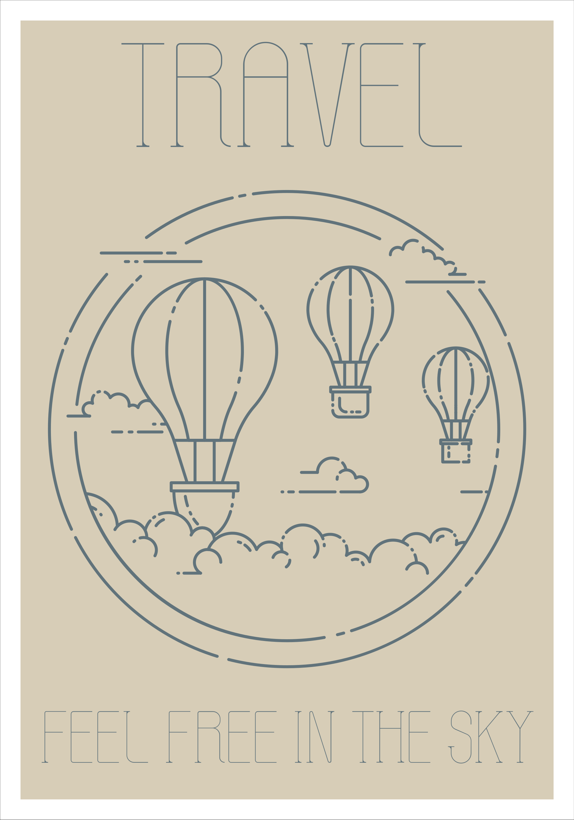 Quote rug minimalist hot air balloon - TenStickers