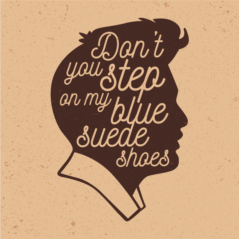 Quote rug in blue suede shoes - TenStickers