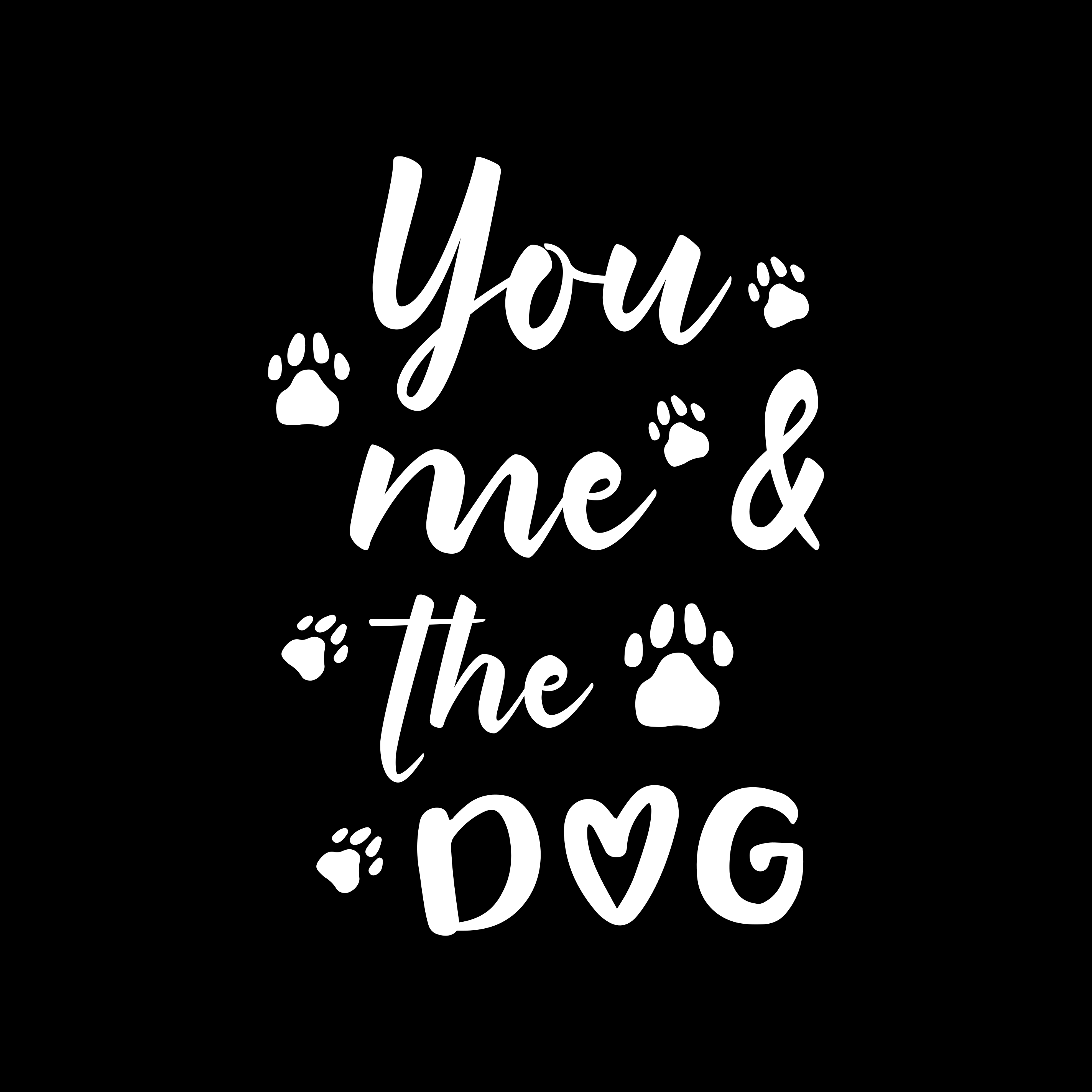 Quote rug you, me and the dog - TenStickers