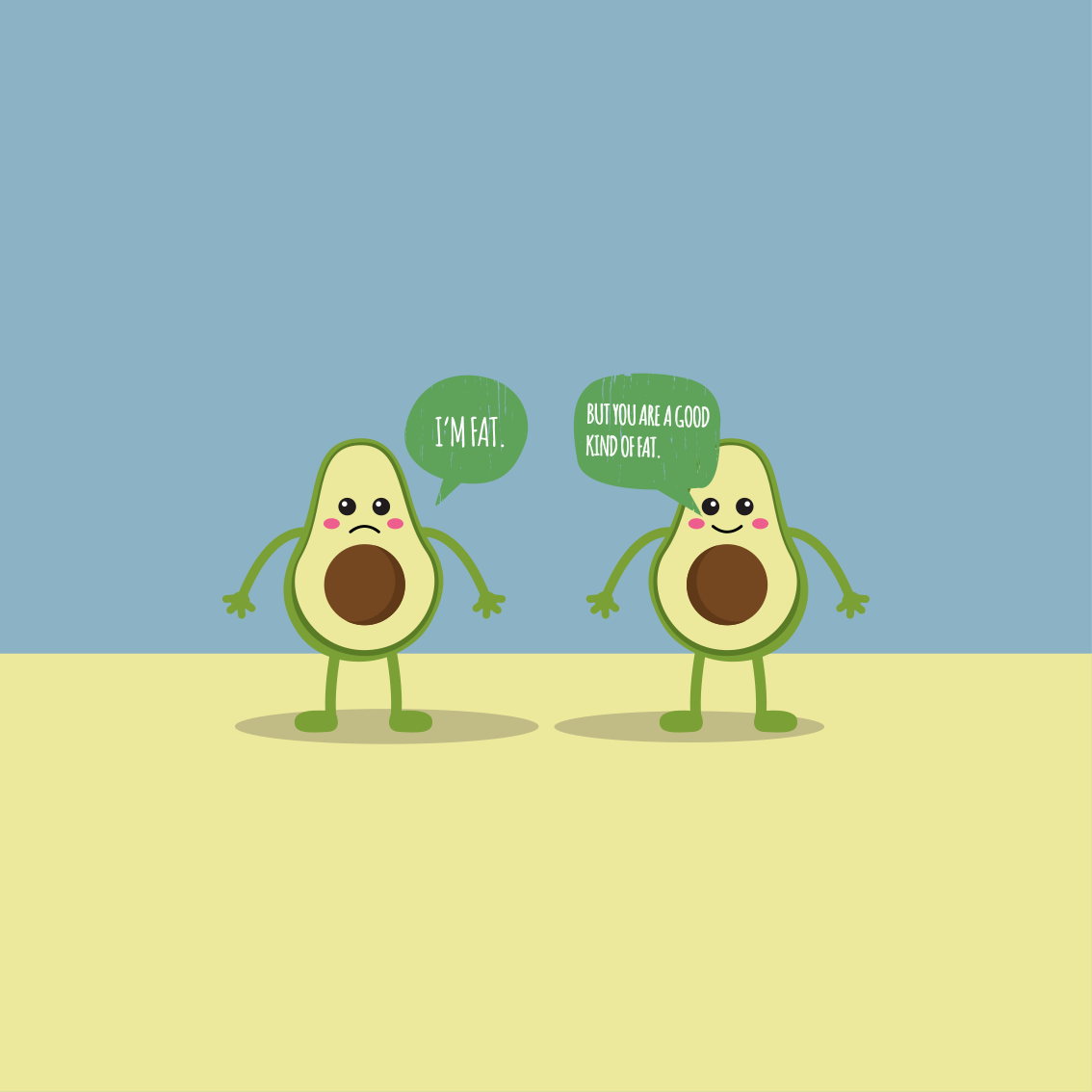 Quote rug avocado good fat saying - TenStickers