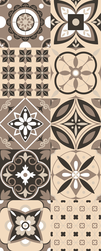 Texture rug in brown classic tiles - TenStickers