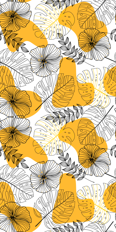Texture rug with floral design pattern - TenStickers