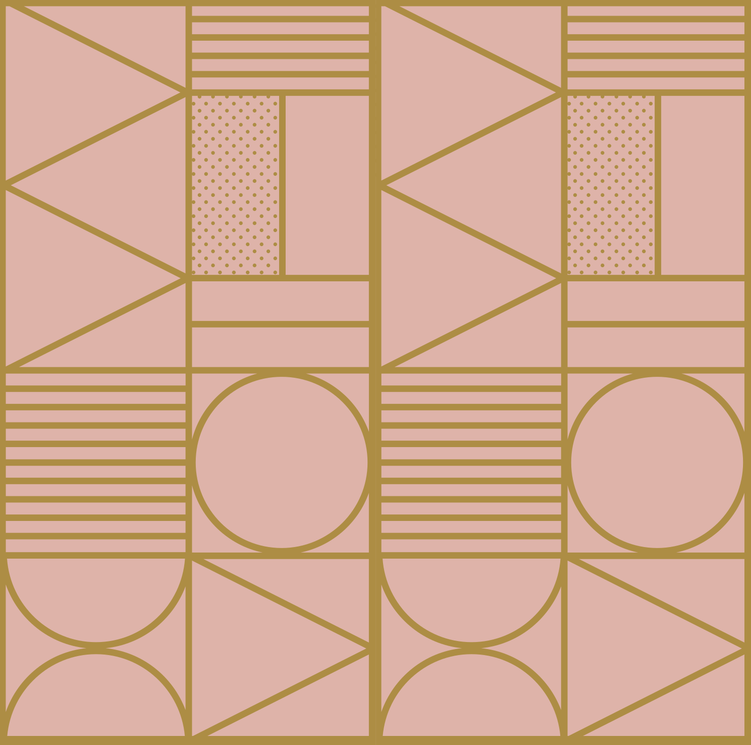 Texture rug in gold and pink color blocks - TenStickers