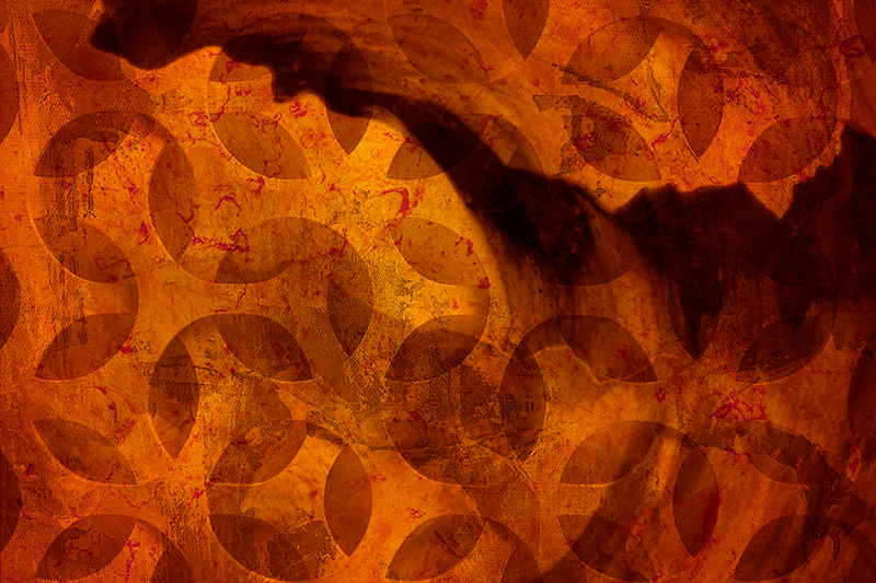 Geometric rug abstract geometric orange - TenStickers