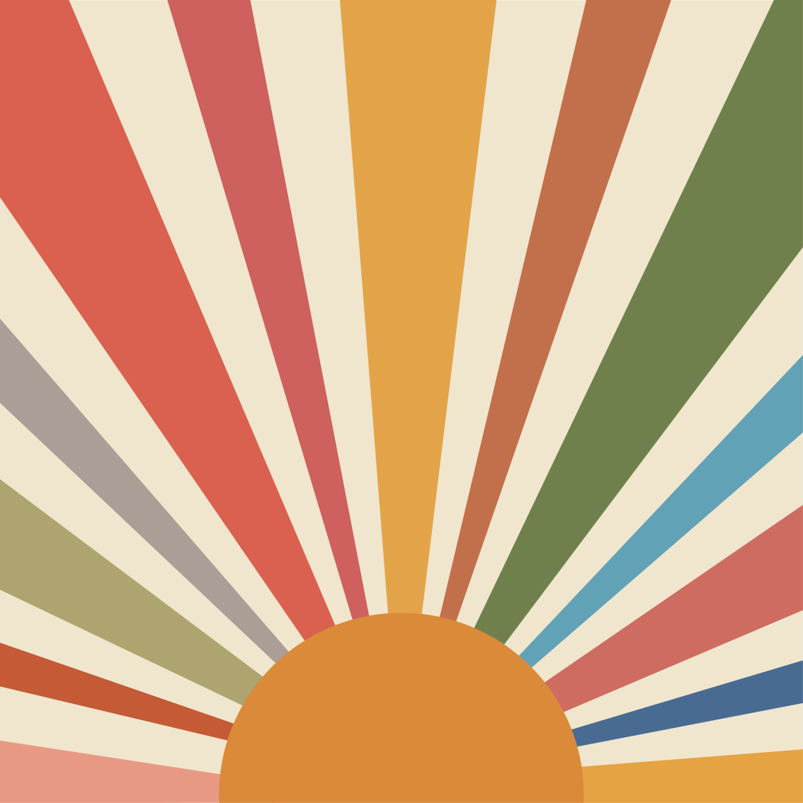 Geometric rug colorful sun wall art - TenStickers