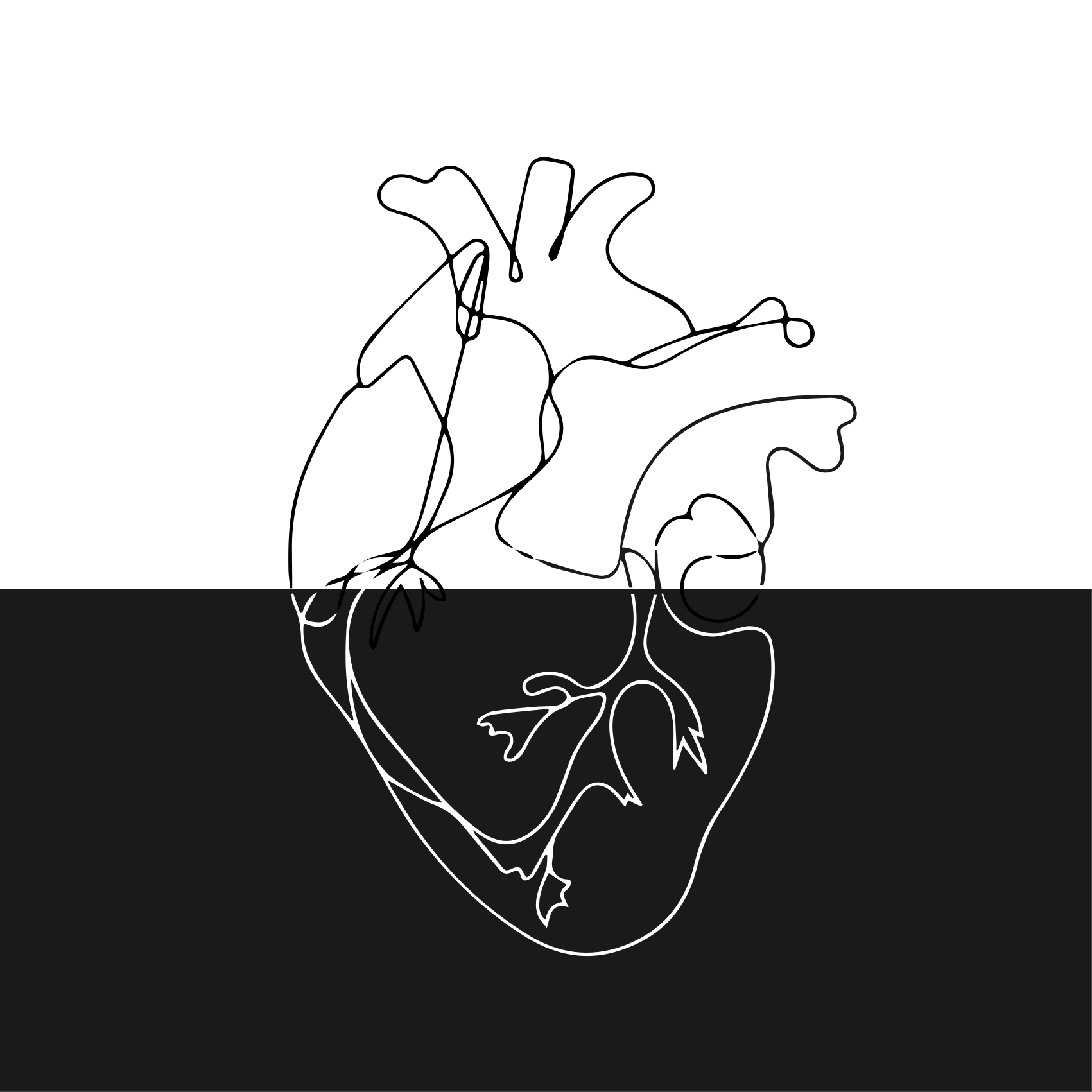 Geometric rug geometrical heart lineart - TenStickers