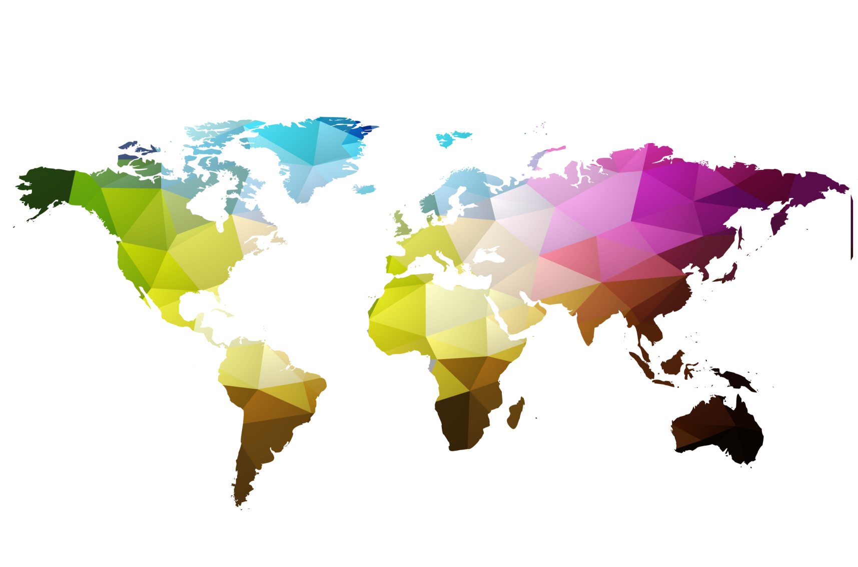 Geometric rug triangle world map - TenStickers