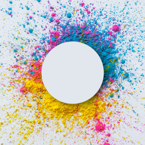 Geometric rug circle splash - TenStickers