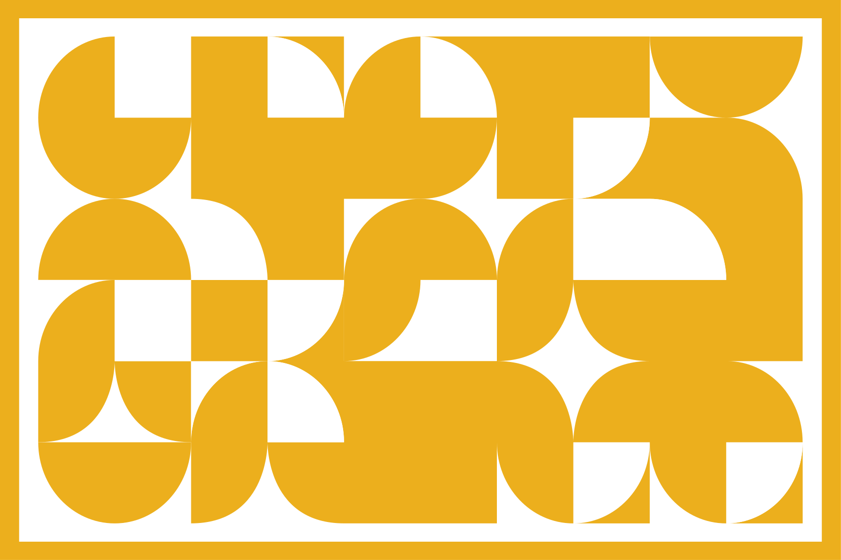 Geometric rug in yellow circle art pattern - TenStickers
