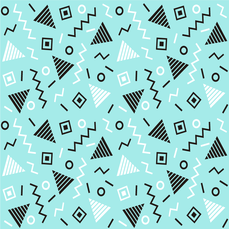 Geometric rug in 80s memphis style pattern - TenStickers