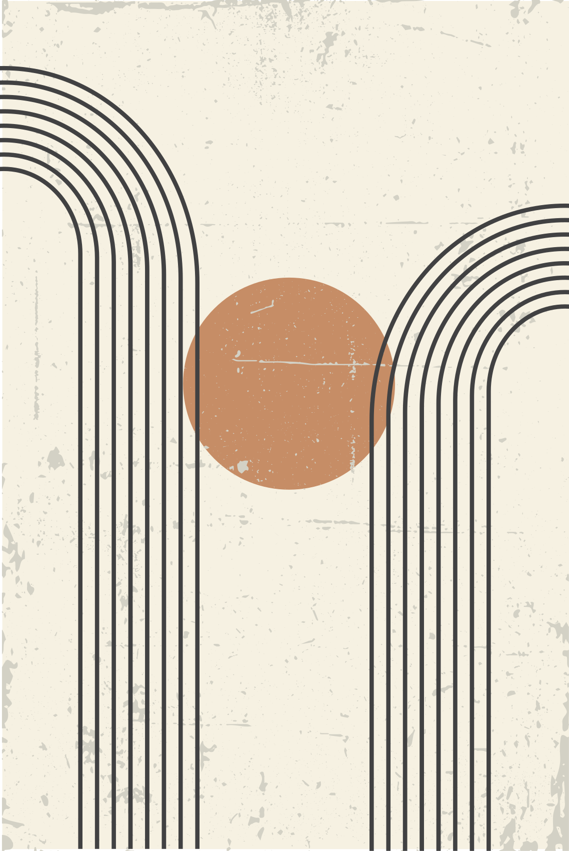 Geometric rug abstract half arch design - TenStickers