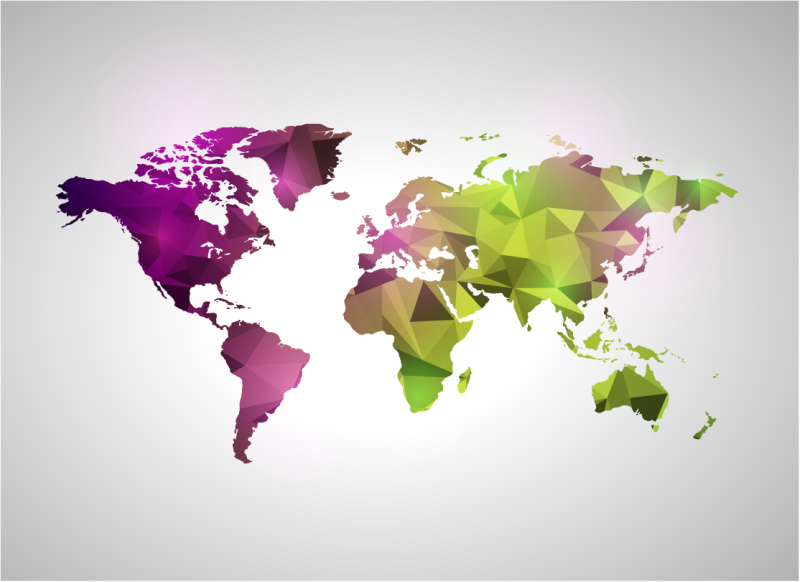 Geometric rug geometric world map - TenStickers