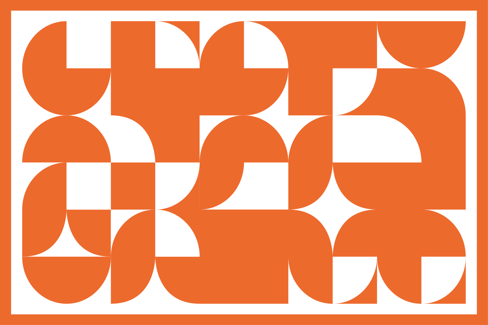 Geometric rug with orange circle pattern - TenStickers