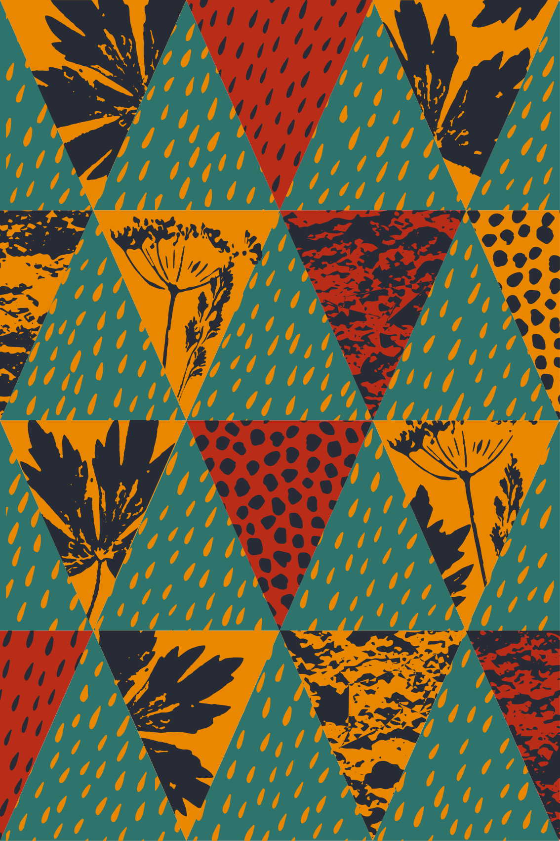 Geometric rug rain geometric design - TenStickers
