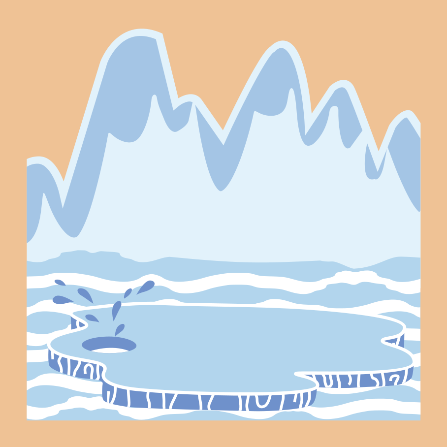 Kids carpet blue ice mountains design - TenStickers