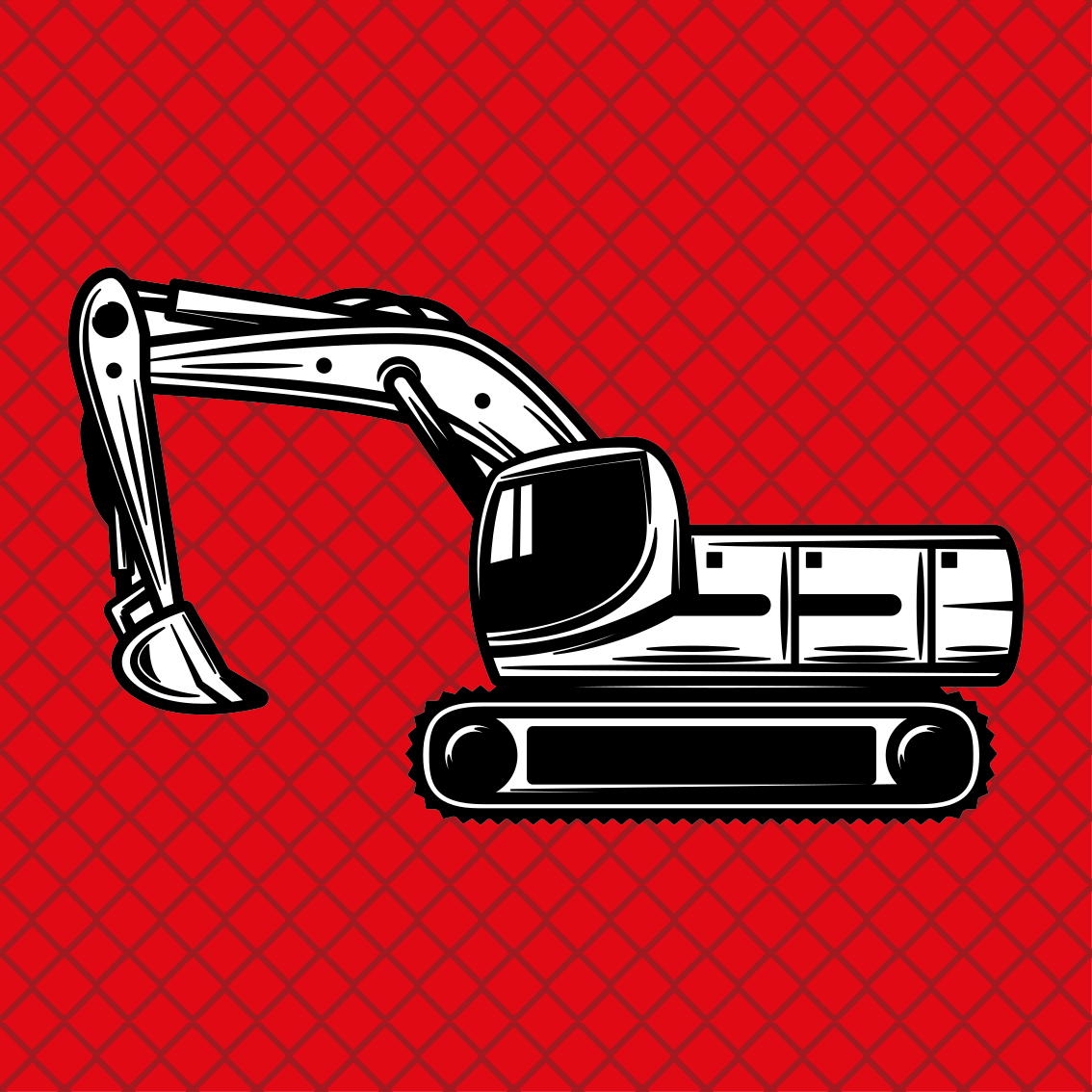 Kids carpet monocolor big excavator design - TenStickers