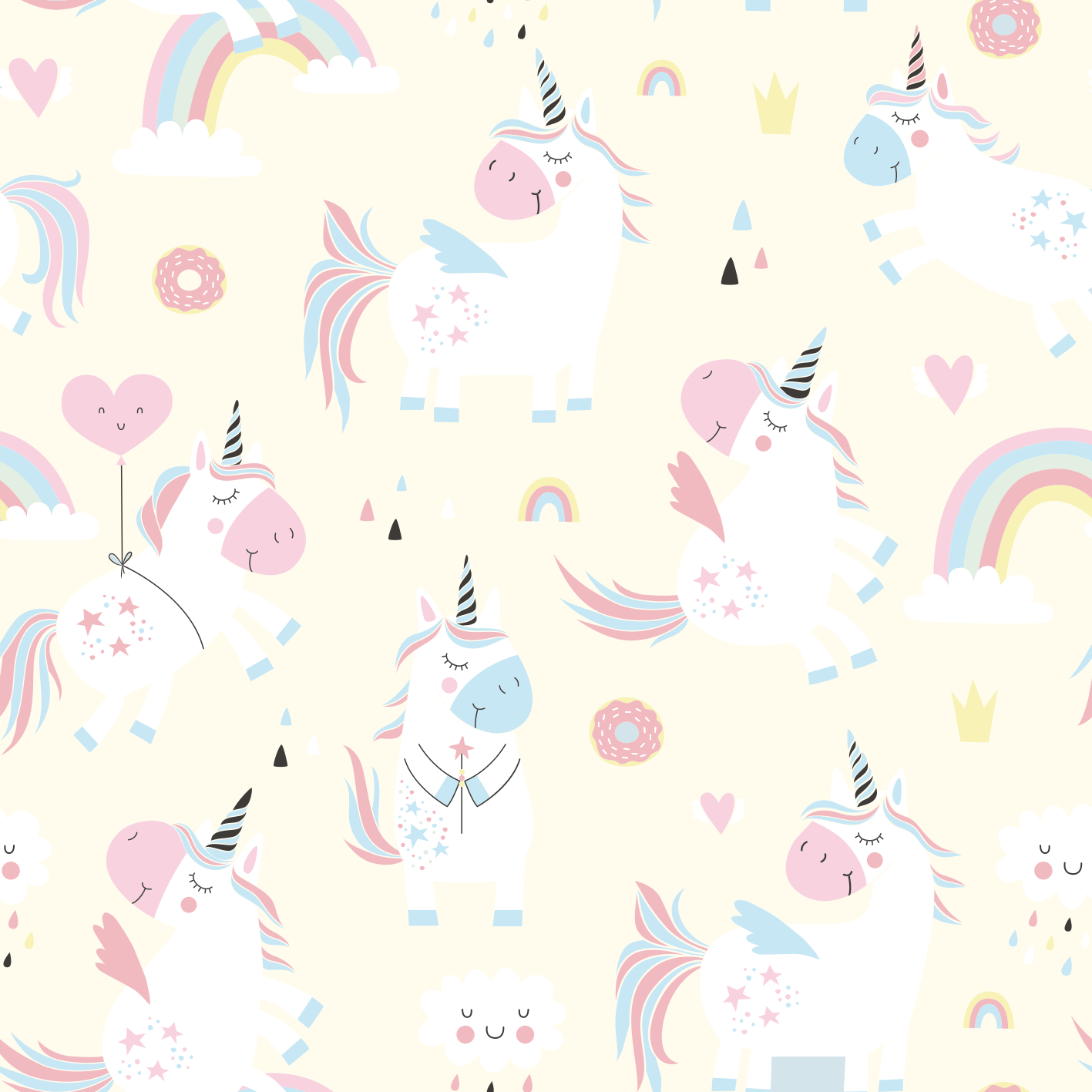Kids carpet happy unicorns in wonderland - TenStickers