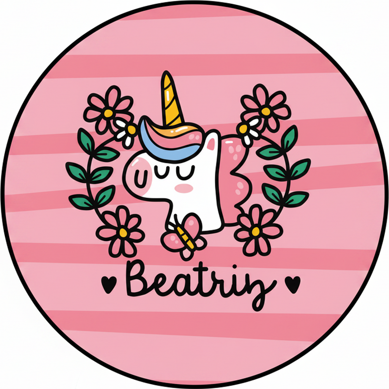 Kids carpet cute flower unicorn design - TenStickers