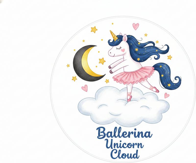 Kids carpet ballerina unicorn on cloud - TenStickers