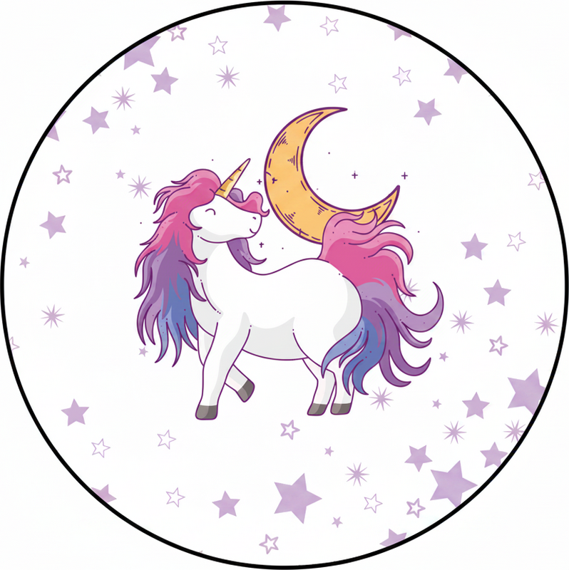 Kids carpet unicorn and moon design - TenStickers