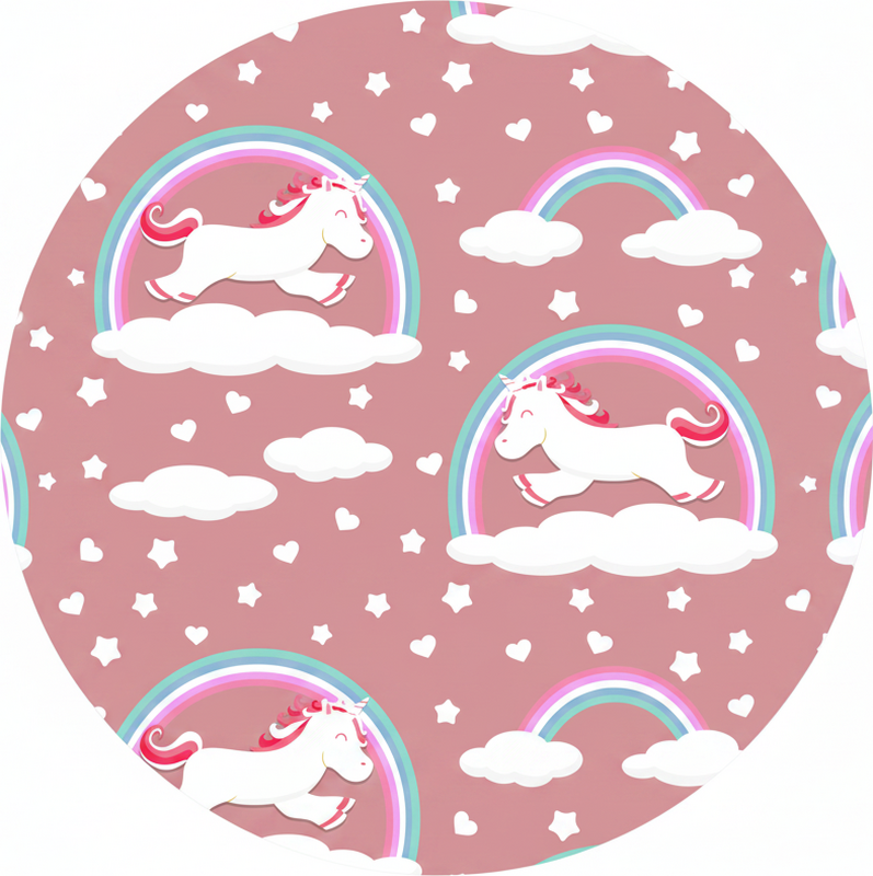 Kids carpet with sweet unicorns and rainbows pattern - TenStickers