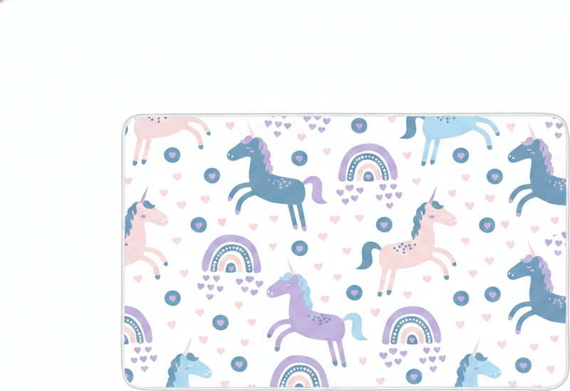 Kids carpet with sweet pastel unicorn pattern - TenStickers
