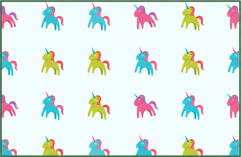 Kids carpet colorful unicorns on light blue background - TenStickers