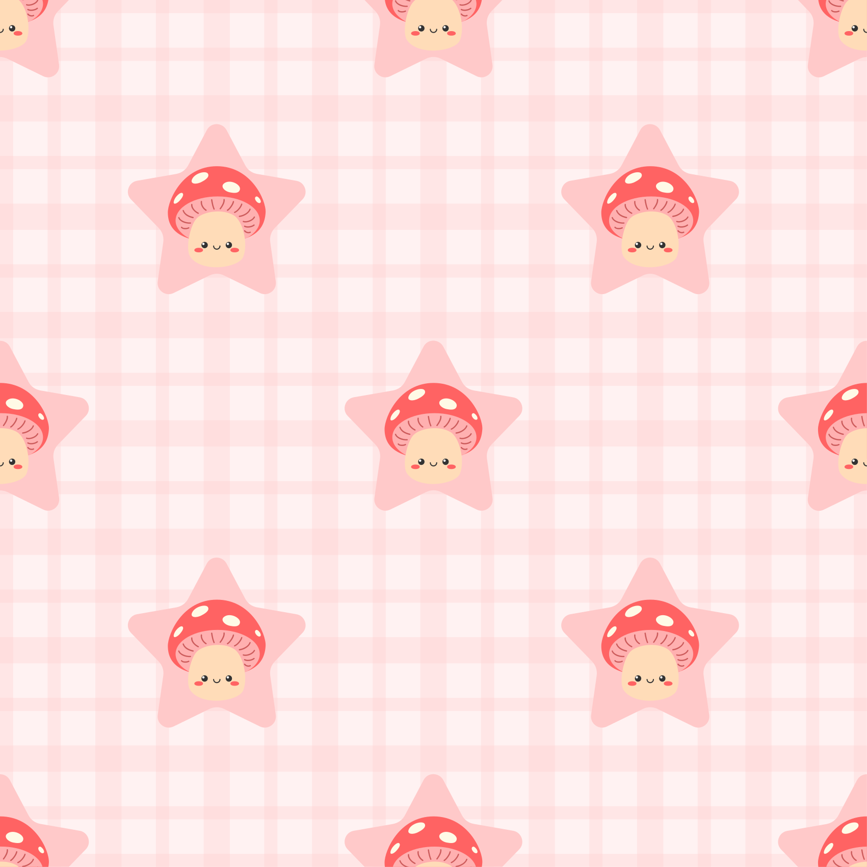 Kids carpet cute pink mushroom design - TenStickers