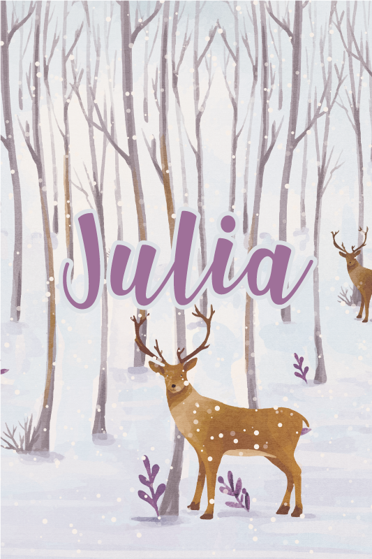 Kids carpet scandinavian winter forest animals - TenStickers