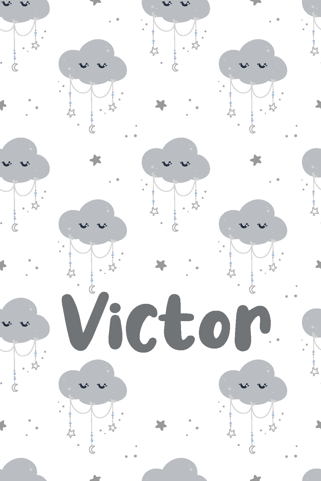 Kids carpet personalized gray pattern - TenStickers