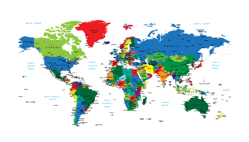 Map rug of political cartography - TenStickers