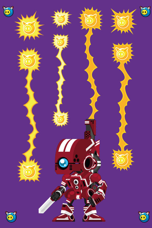 Game rug robot shooting up - TenStickers