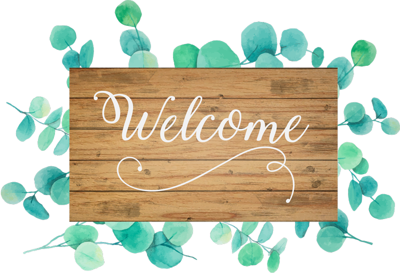 Eucalyptus text welcome entrance hall rug - TenStickers