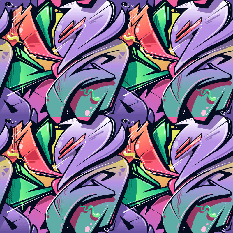 Entrance hall rug with vibrant graffiti art - TenStickers